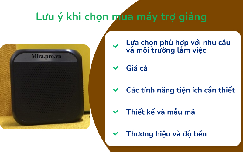 lưu ý khi chọn mua máy trợ giảng